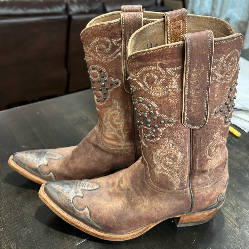 DIVA by Luccese Studded ALISA Western Boots all leather size 9